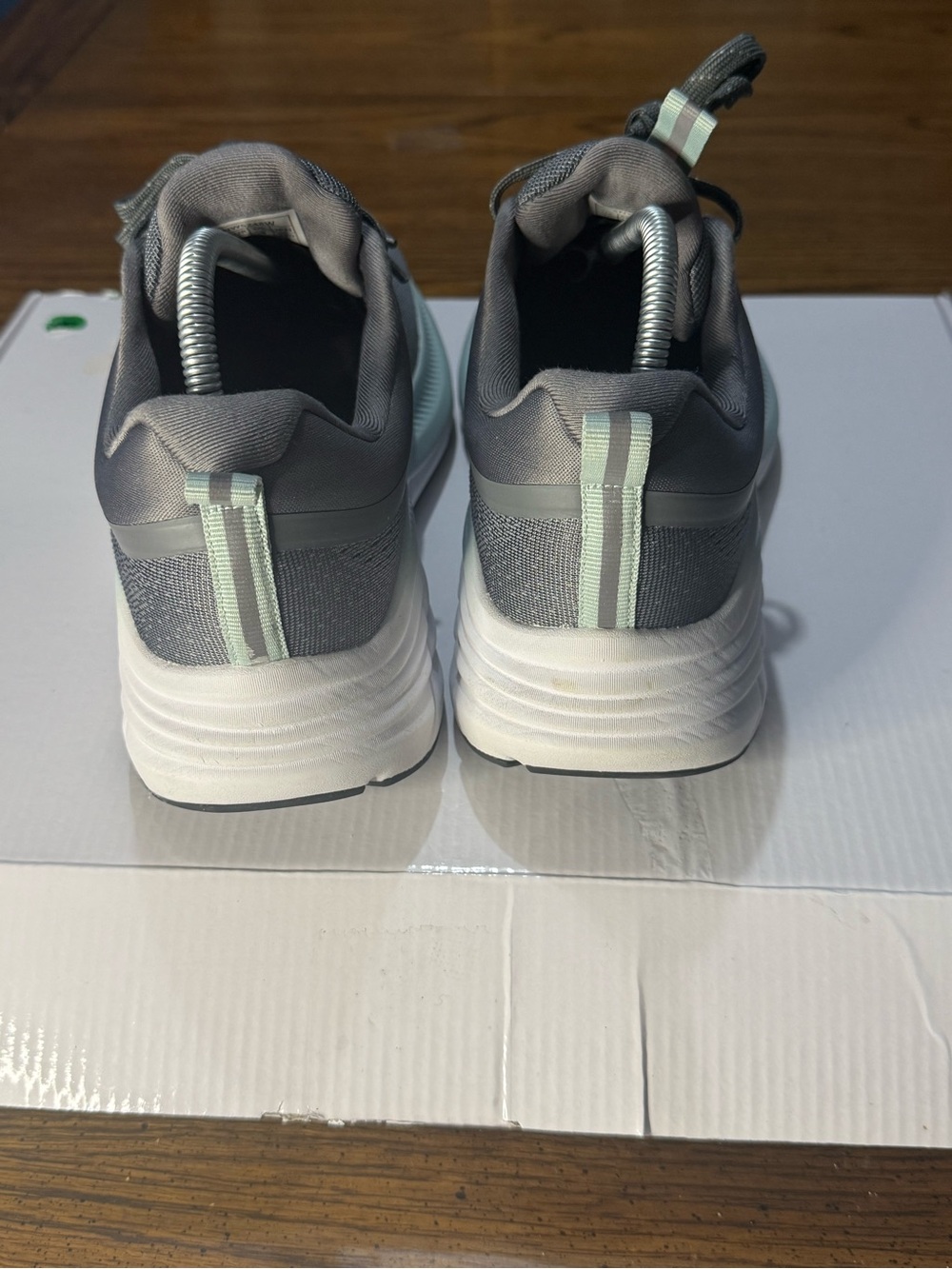 Women's Gray-Mint Cushioned Lace-Up Athletic Sneakers - Picture 3 of 7